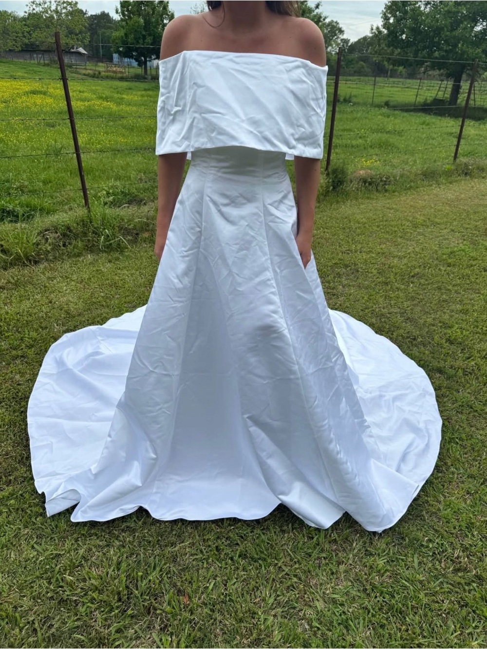 Off-Shoulder White Wedding Gown